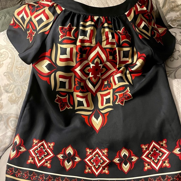 Michael Michael Kors Navy print silk top Medium - Picture 10 of 12